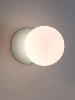 Applique piccola in cemento e vetro opale Zero