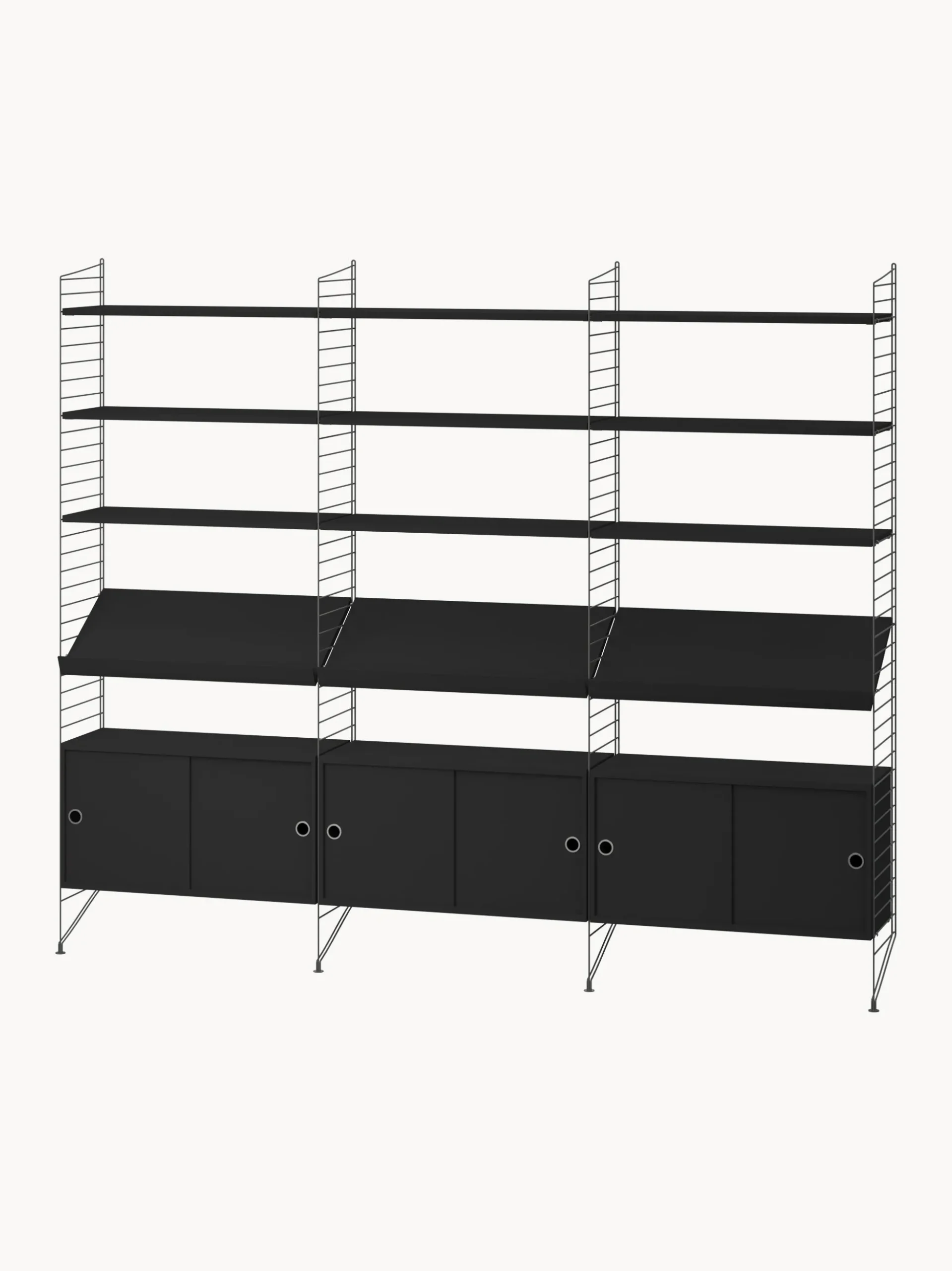 Armadietto con ante scorrevoli String System, larg. 78 x prof. 20 cm