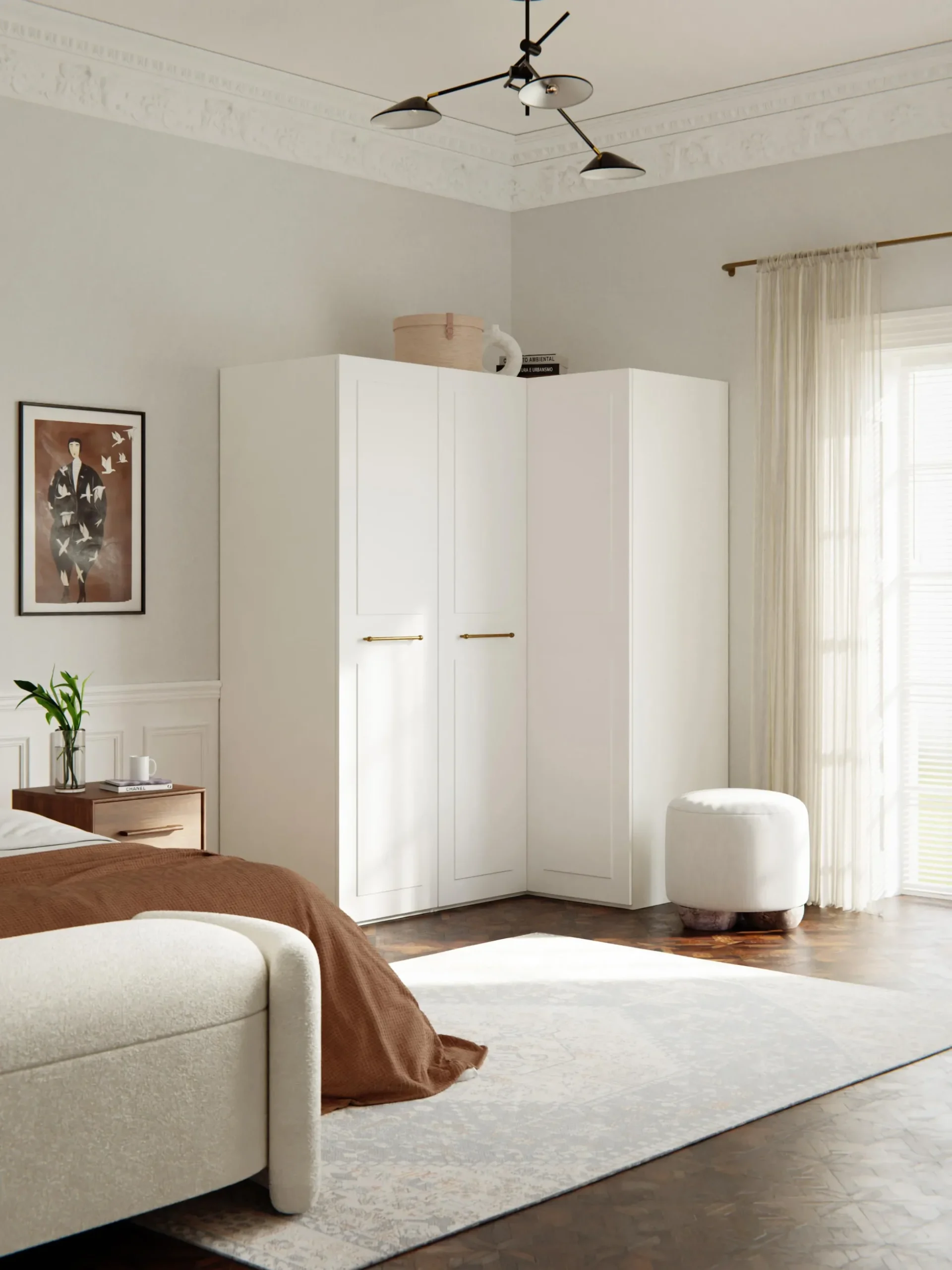 Armadio angolare componibile Charlotte, Larg. 165 cm, diverse varianti
