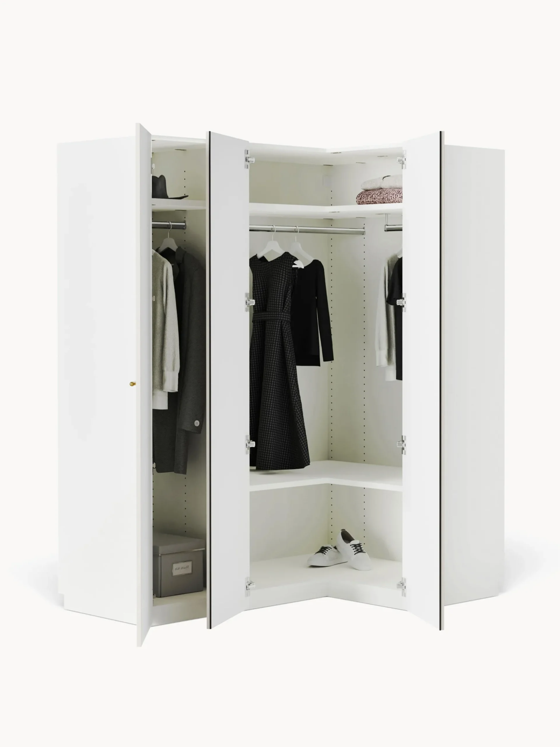 Armadio angolare componibile Charlotte, Larg. 165 cm, diverse varianti
