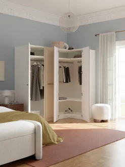 Armadio angolare componibile Charlotte, Larg. 215 cm, diverse varianti