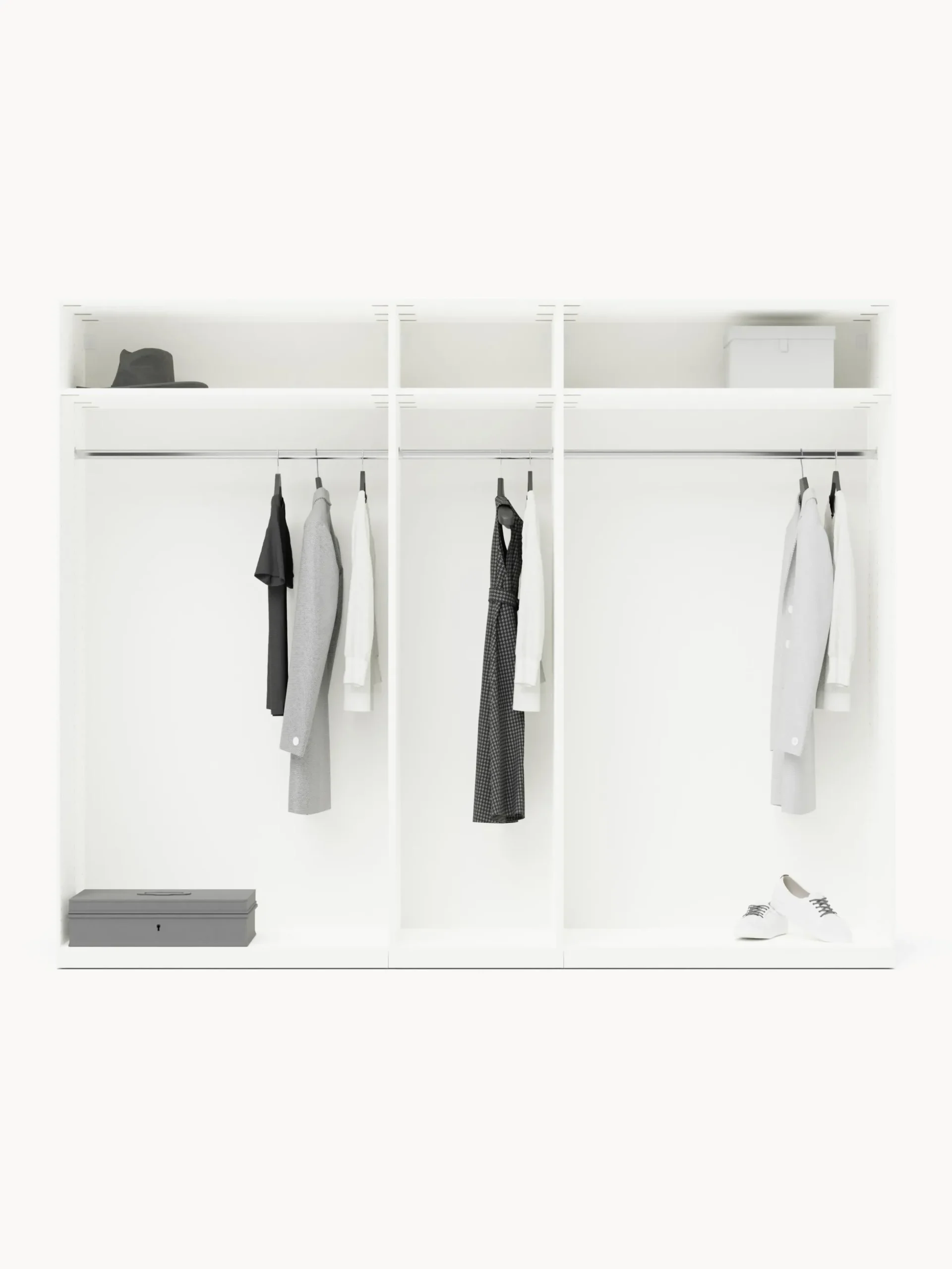 Armadio componibile con ante battenti Charlotte, Larg. 250 cm, in diverse varianti