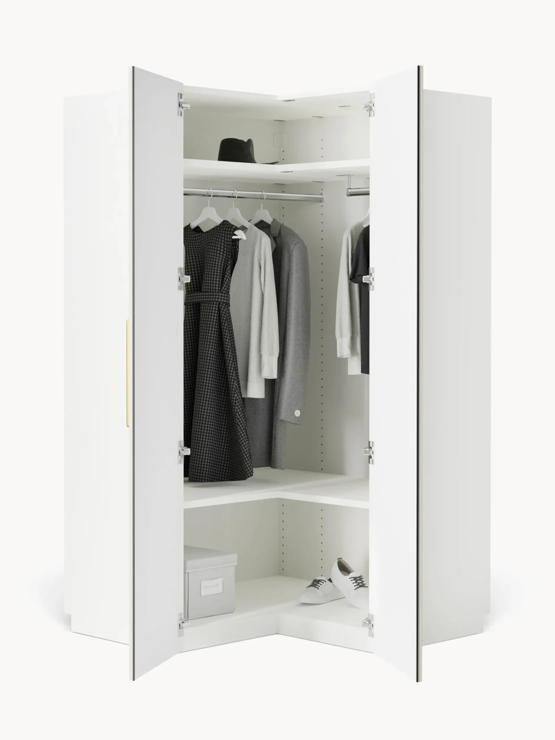 Armadio angolare componibile Simone, larg. 115 cm