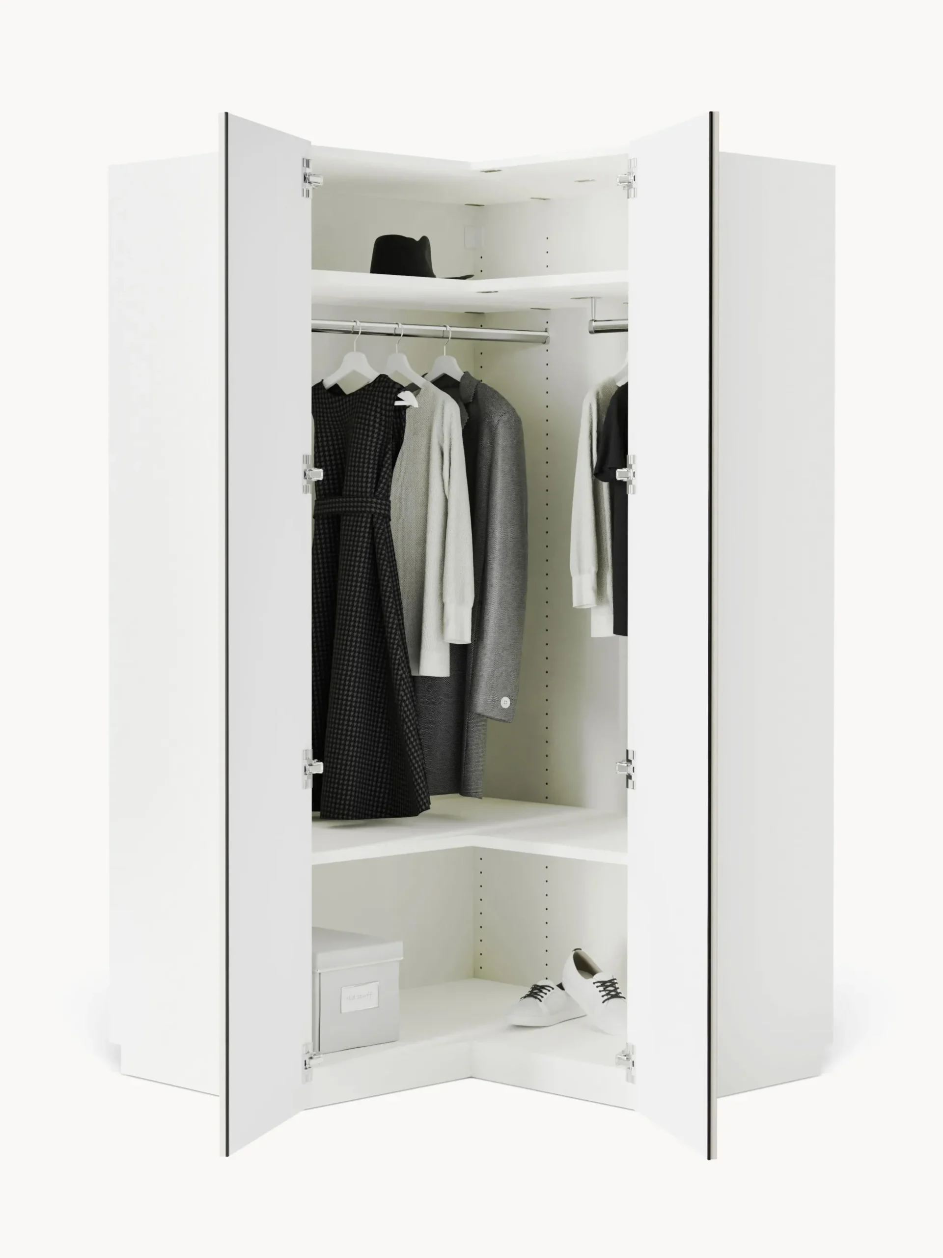 Armadio angolare componibile Charlotte, Larg. 115 cm
