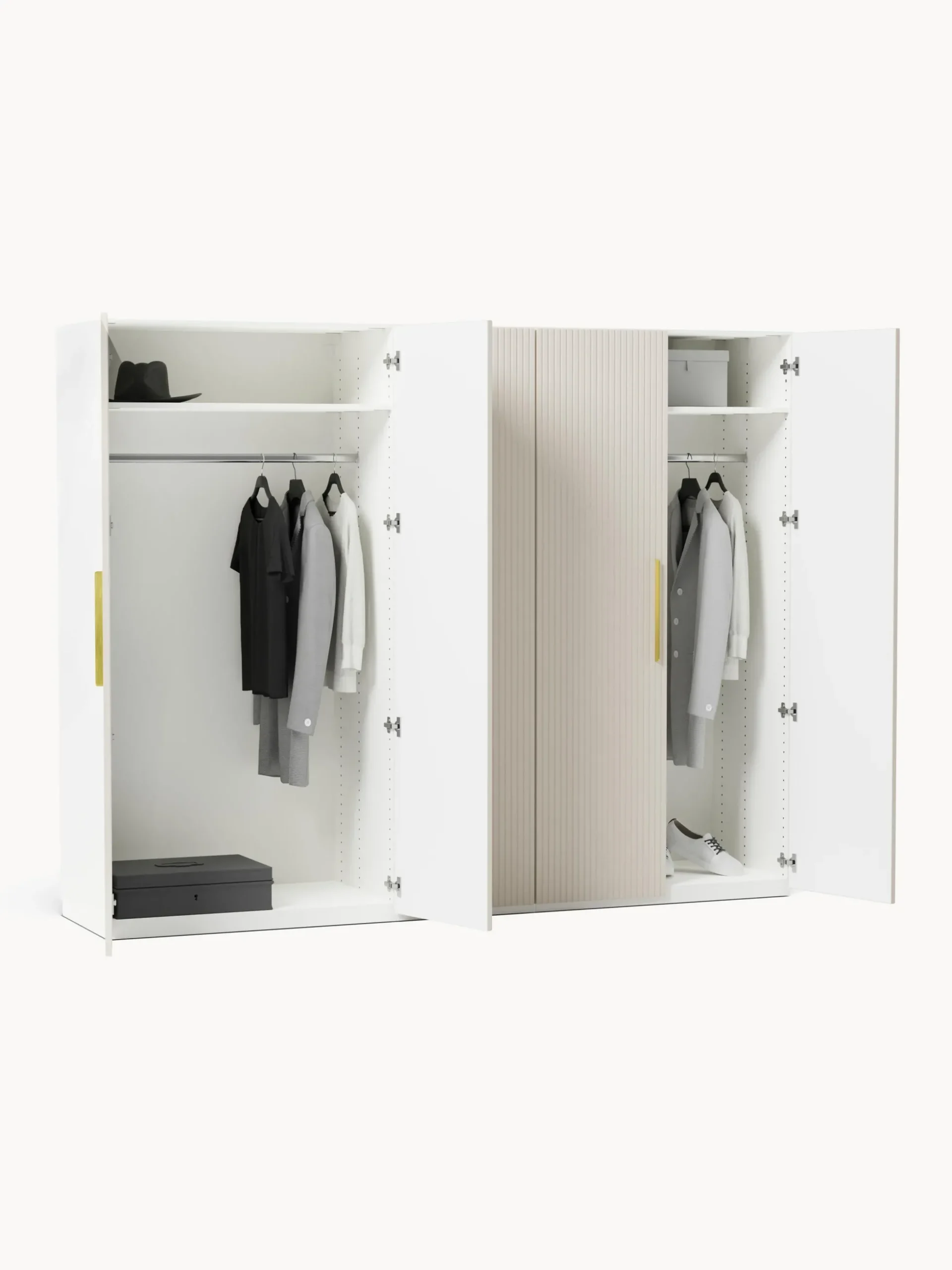 Armadio componibile ad ante a battente Simone, larg. 250 cm, diverse varianti