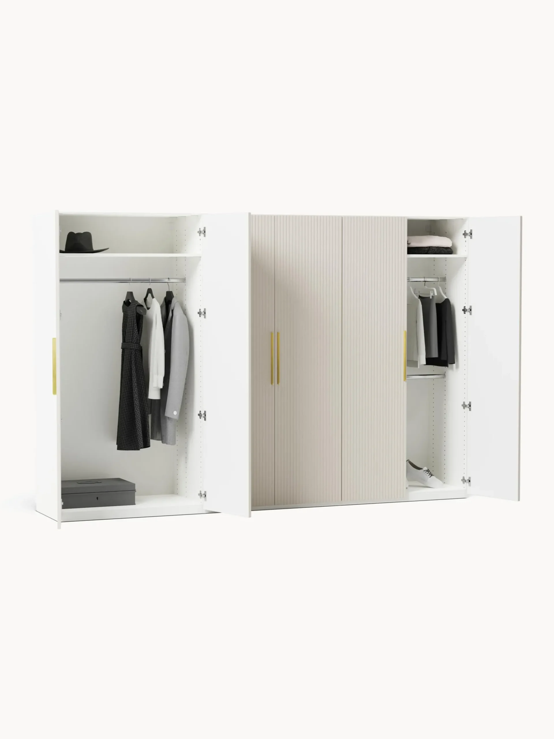Armadio componibile ad ante battenti Simone, larg. 300 cm, diverse varianti