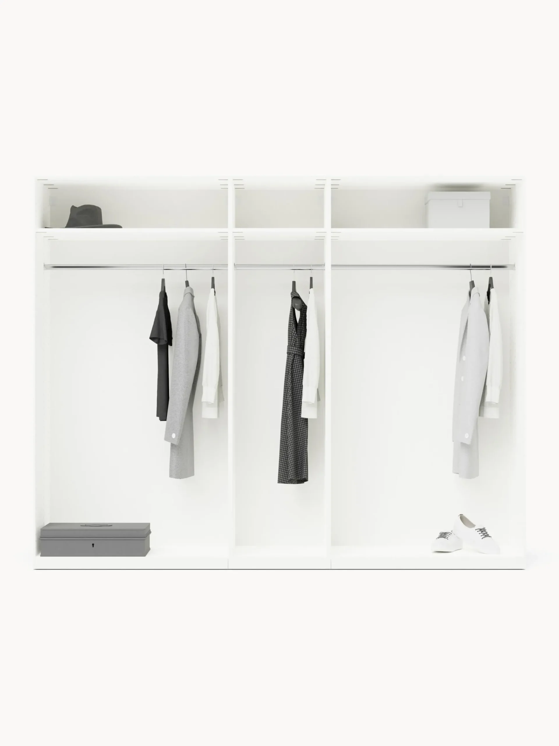Armadio componibile con ante battenti Charlotte, Larg. 250 cm, in diverse varianti