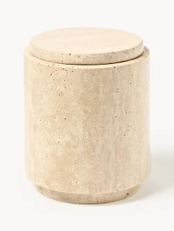 Barattolo portaoggetti in travertino Susan, alt. 14 cm