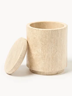 Barattolo portaoggetti in travertino Susan, alt. 14 cm