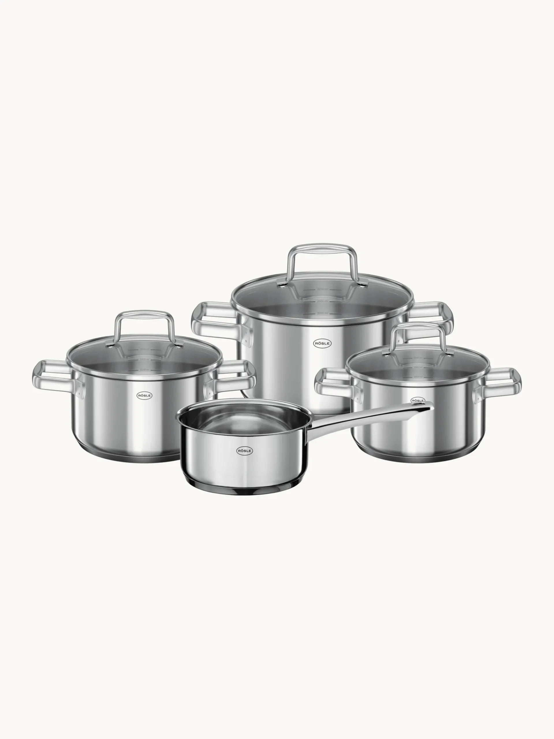 Batteria di pentole in acciaio inossidabile Moments, set da 4