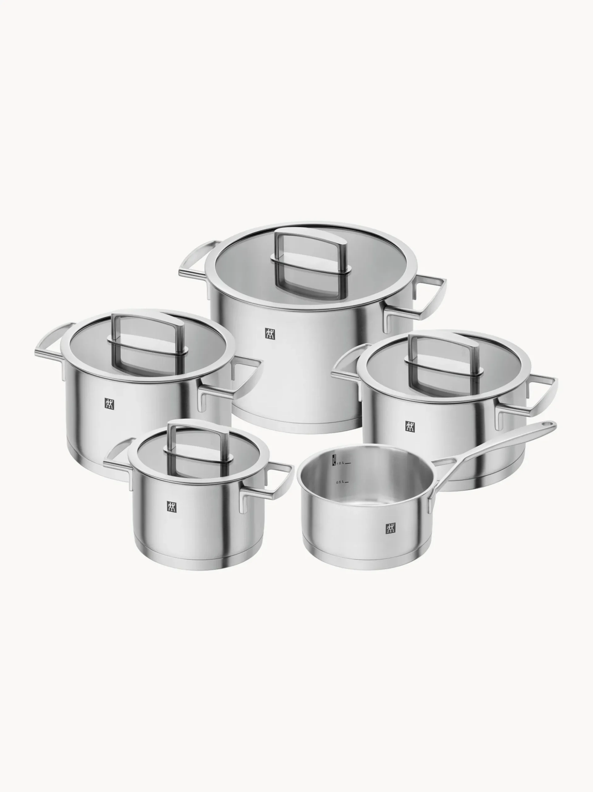 Batteria di pentole in acciaio inossidabile Vitality, set da 5
