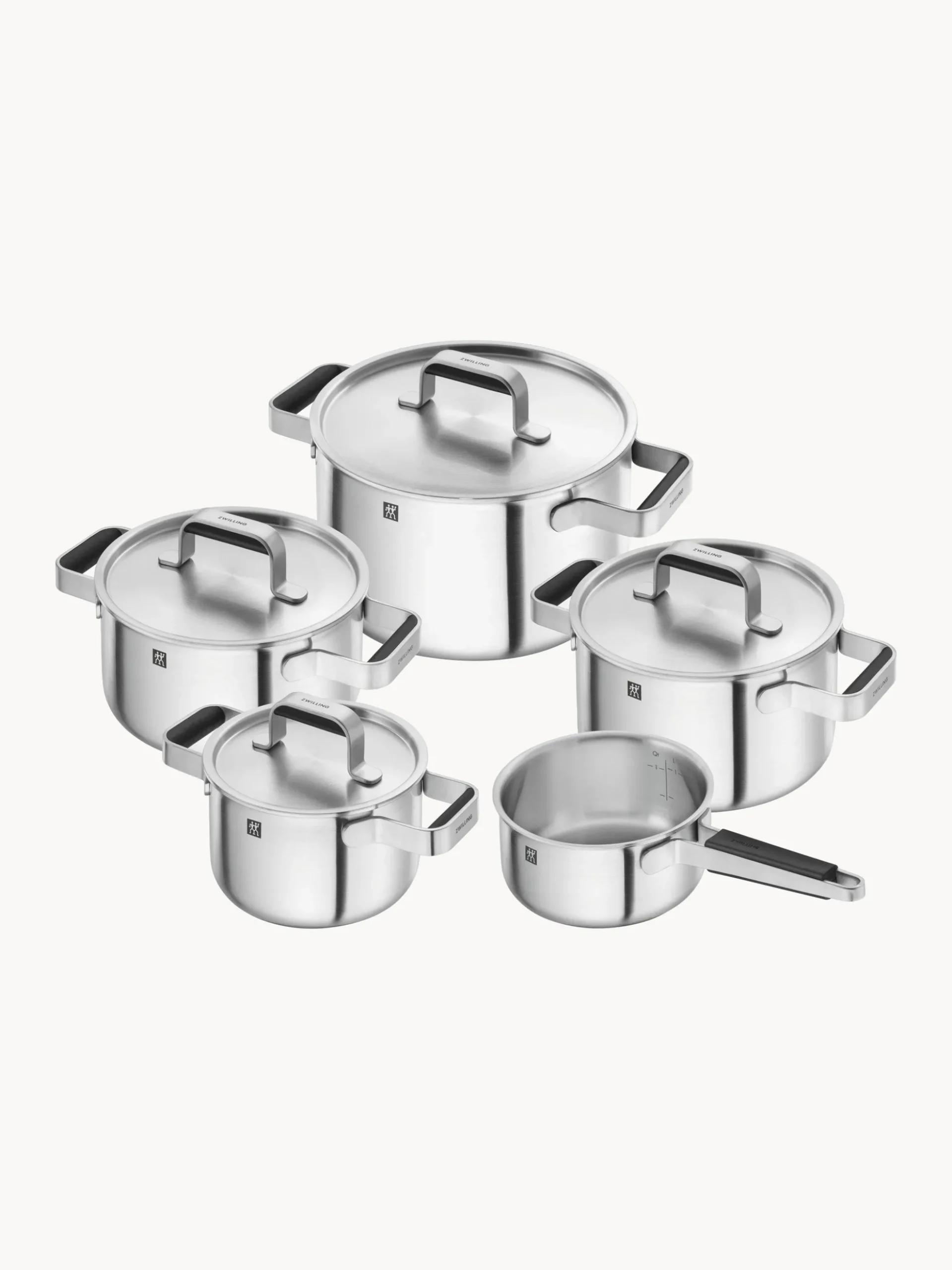 Batteria di pentole in acciaio inossidabile Pure, set da 5