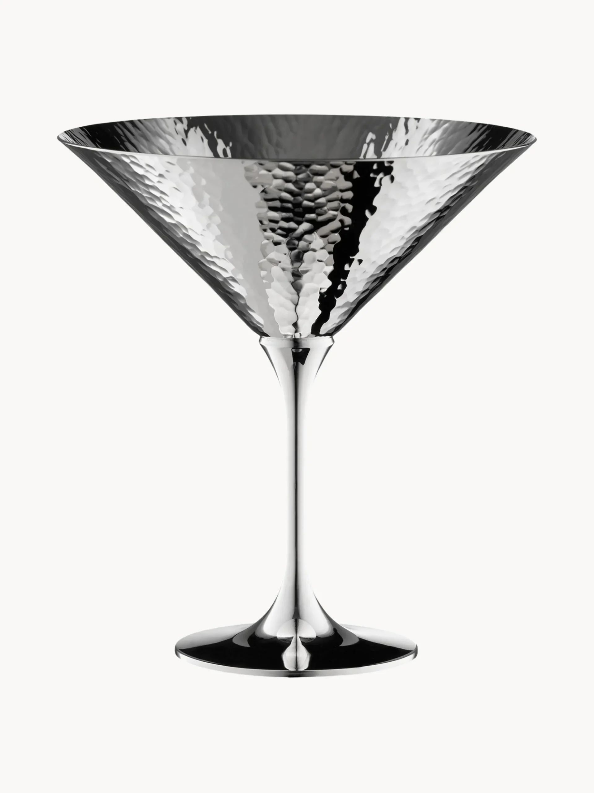Bicchiere da martini placcato in argento fatto a mano Martelé