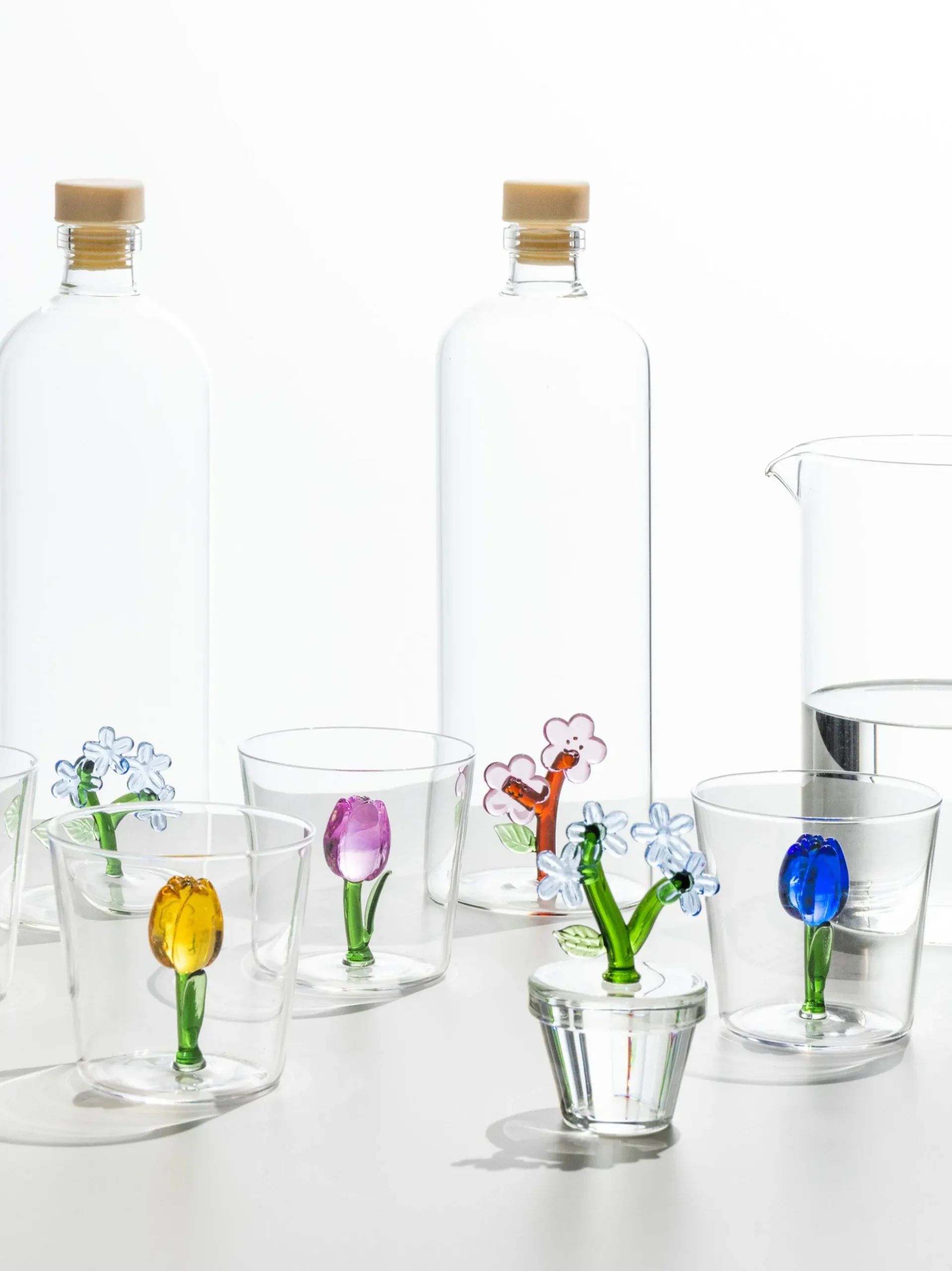 Bicchiere fatto a mano in vetro borosilicato Botanica