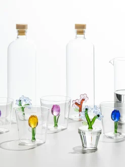 Bicchiere fatto a mano in vetro borosilicato Botanica