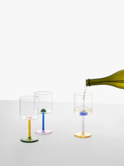 Bicchiere in vetro borosilicato vino fatto a mano Dot