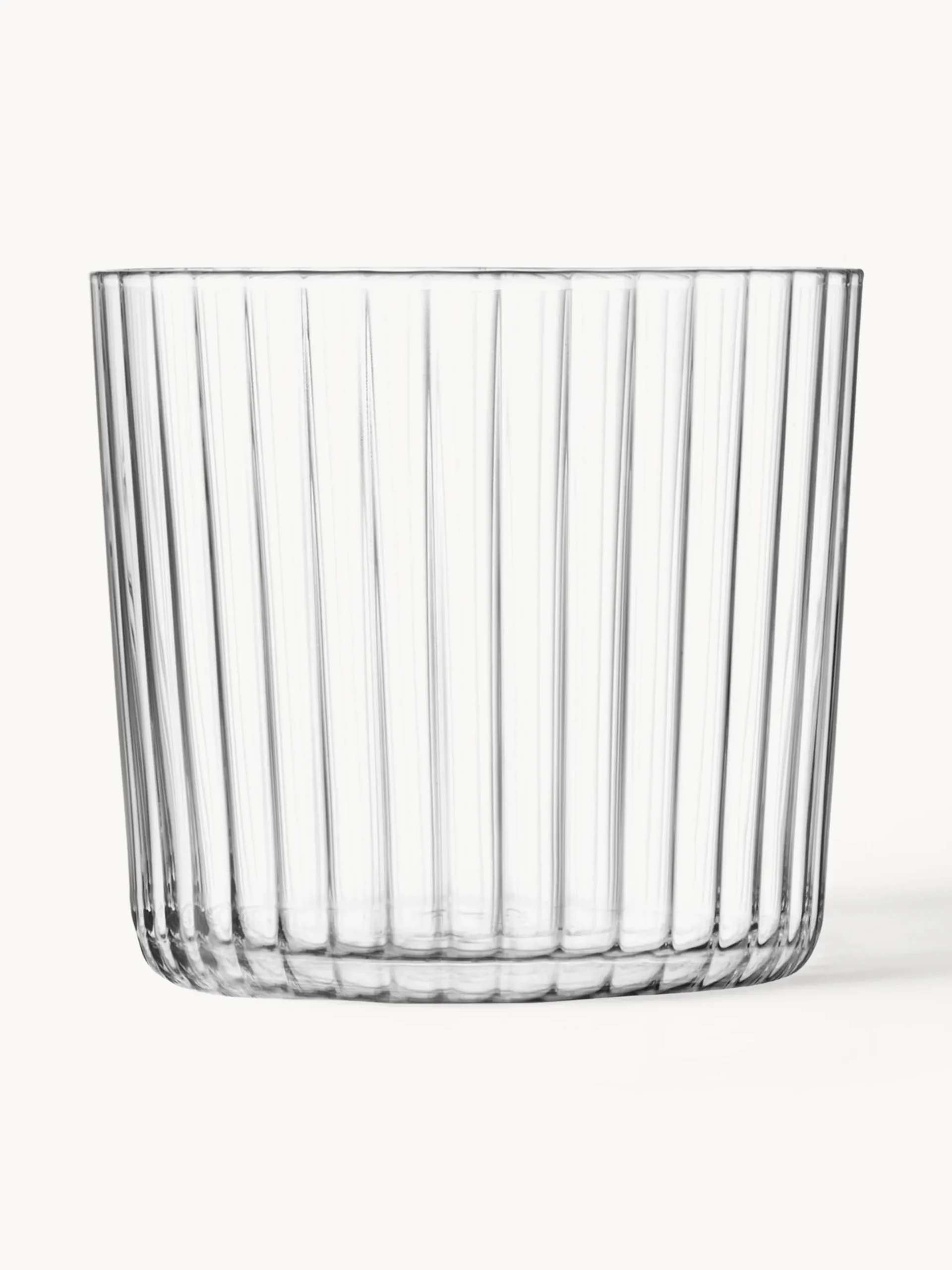 Bicchiere in vetro soffiato con rilievo scanalato Gio 4 pz