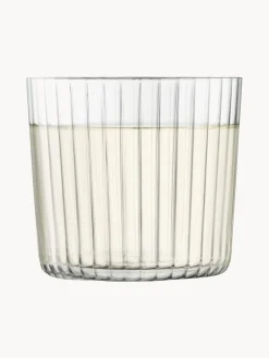 Bicchiere in vetro soffiato con rilievo scanalato Gio 4 pz