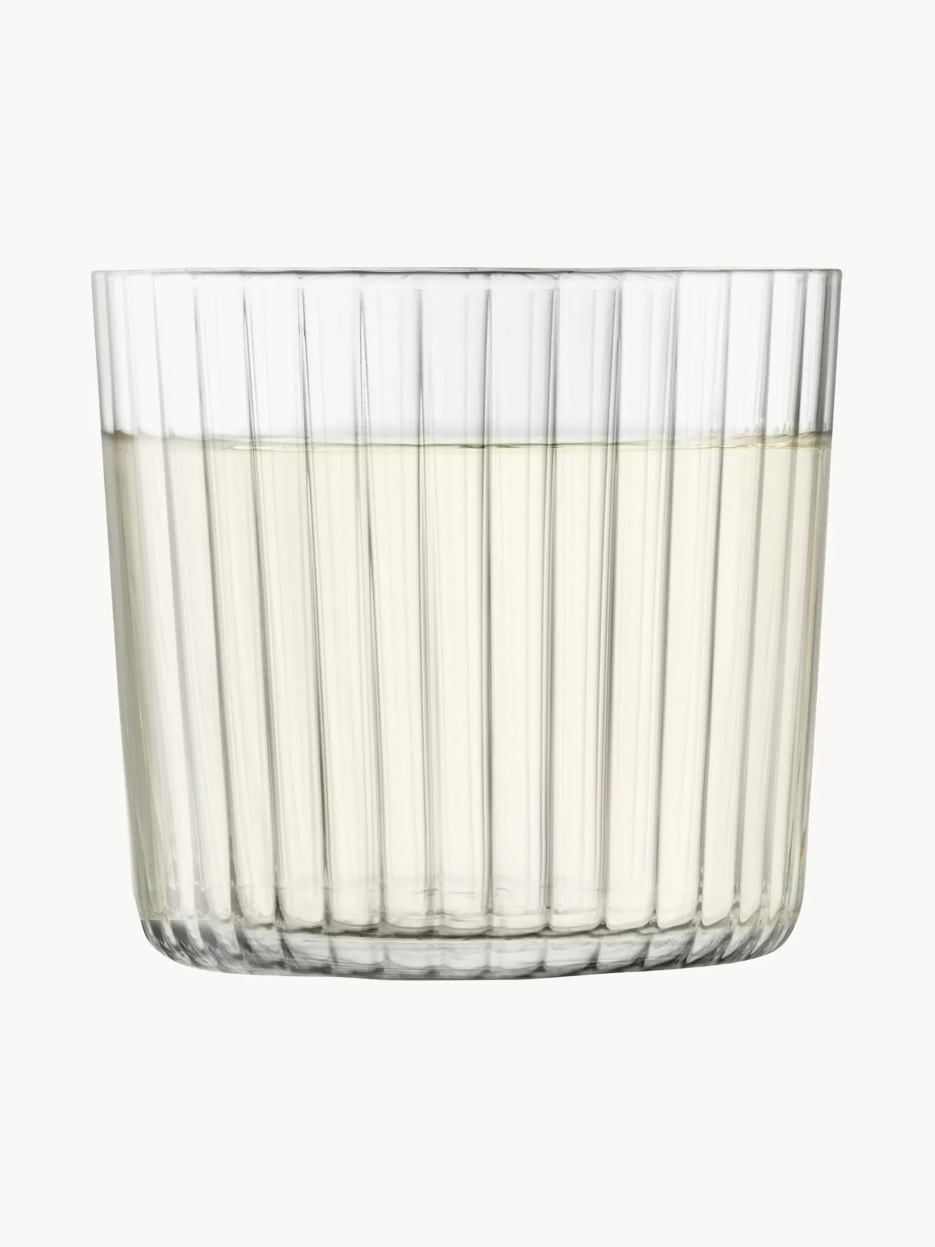Bicchiere in vetro soffiato con rilievo scanalato Gio 4 pz