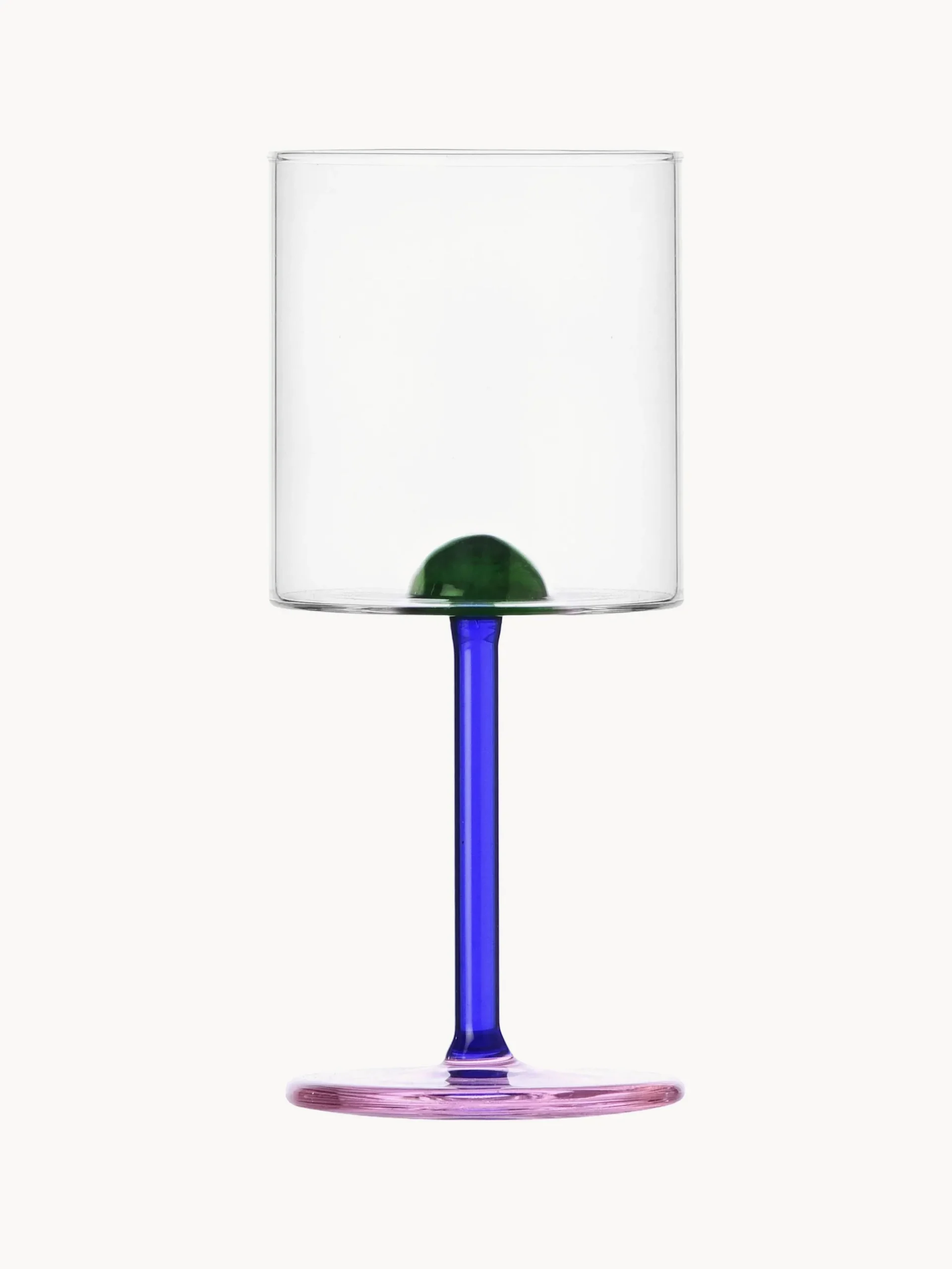 Bicchiere vino in vetro borosilicato fatto a mano Dot
