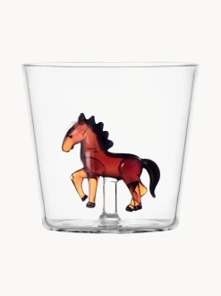 Bicchiere in vetro borosilicato fatto a mano Horse