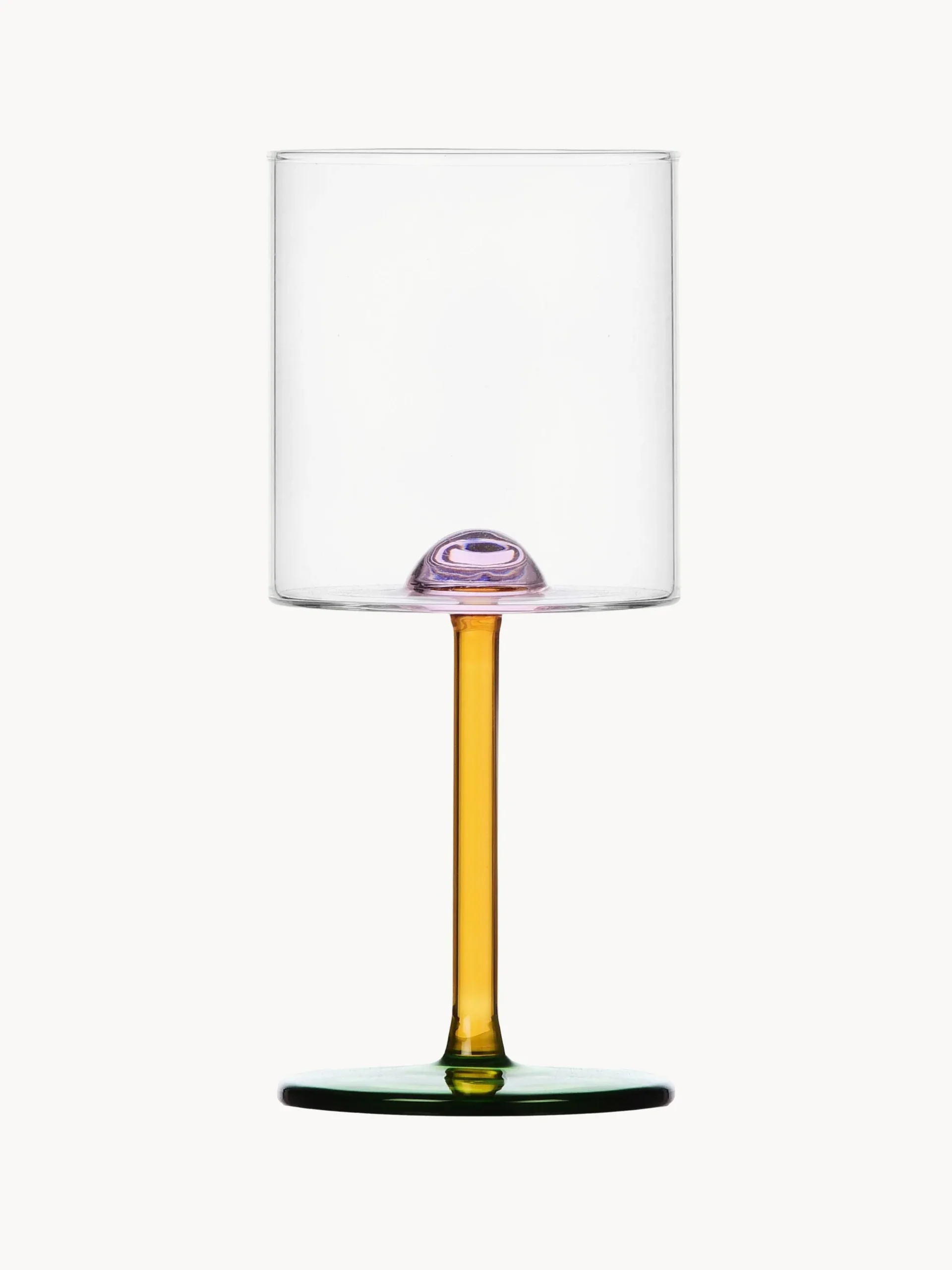 Bicchiere vino in vetro borosilicato fatto a mano Dot