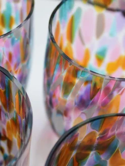 Bicchieri da acqua piccoli fatti a mano Splash 6 pz