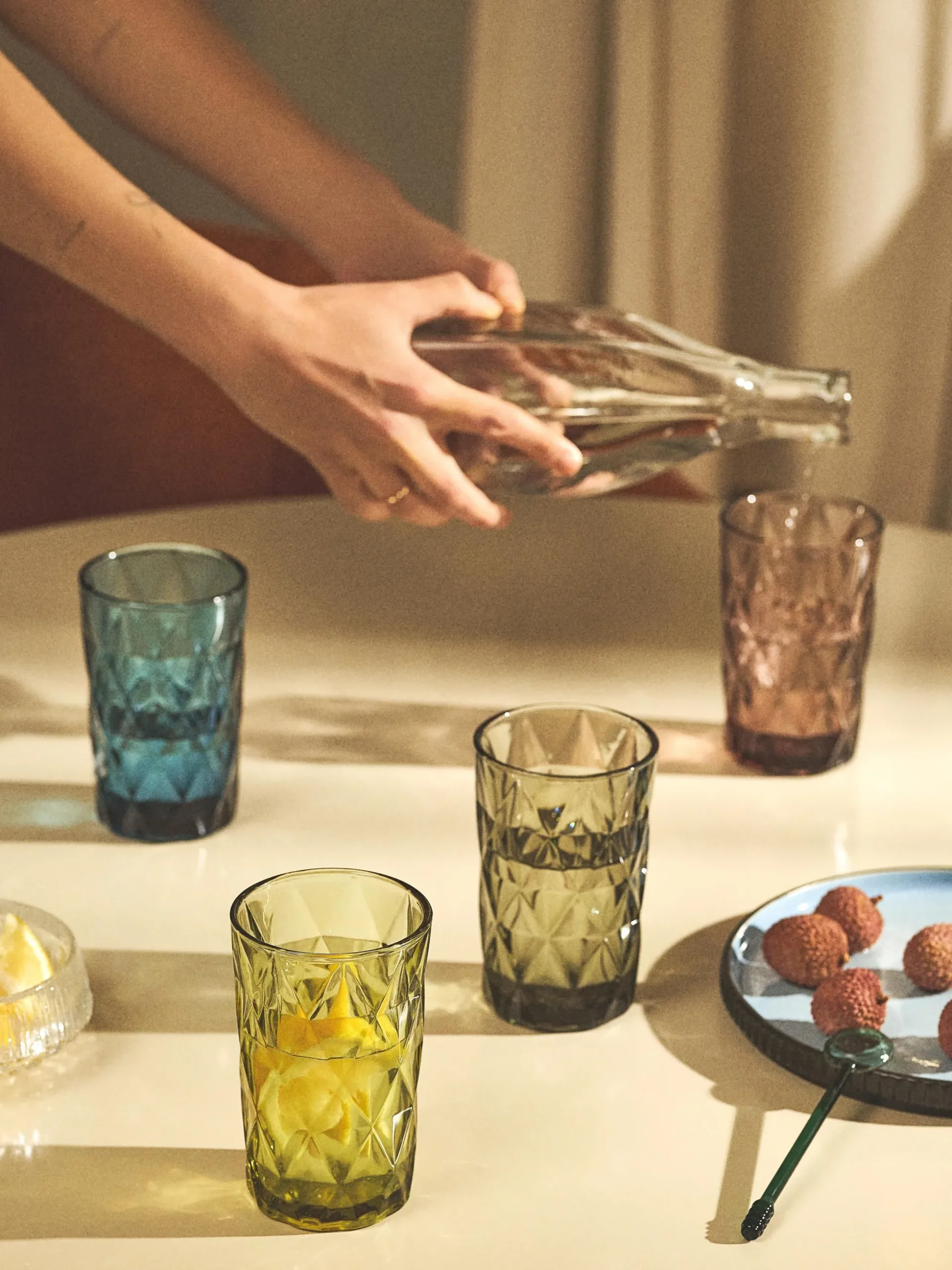 Bicchieri da long drink con motivo strutturato Colorado, set da 4