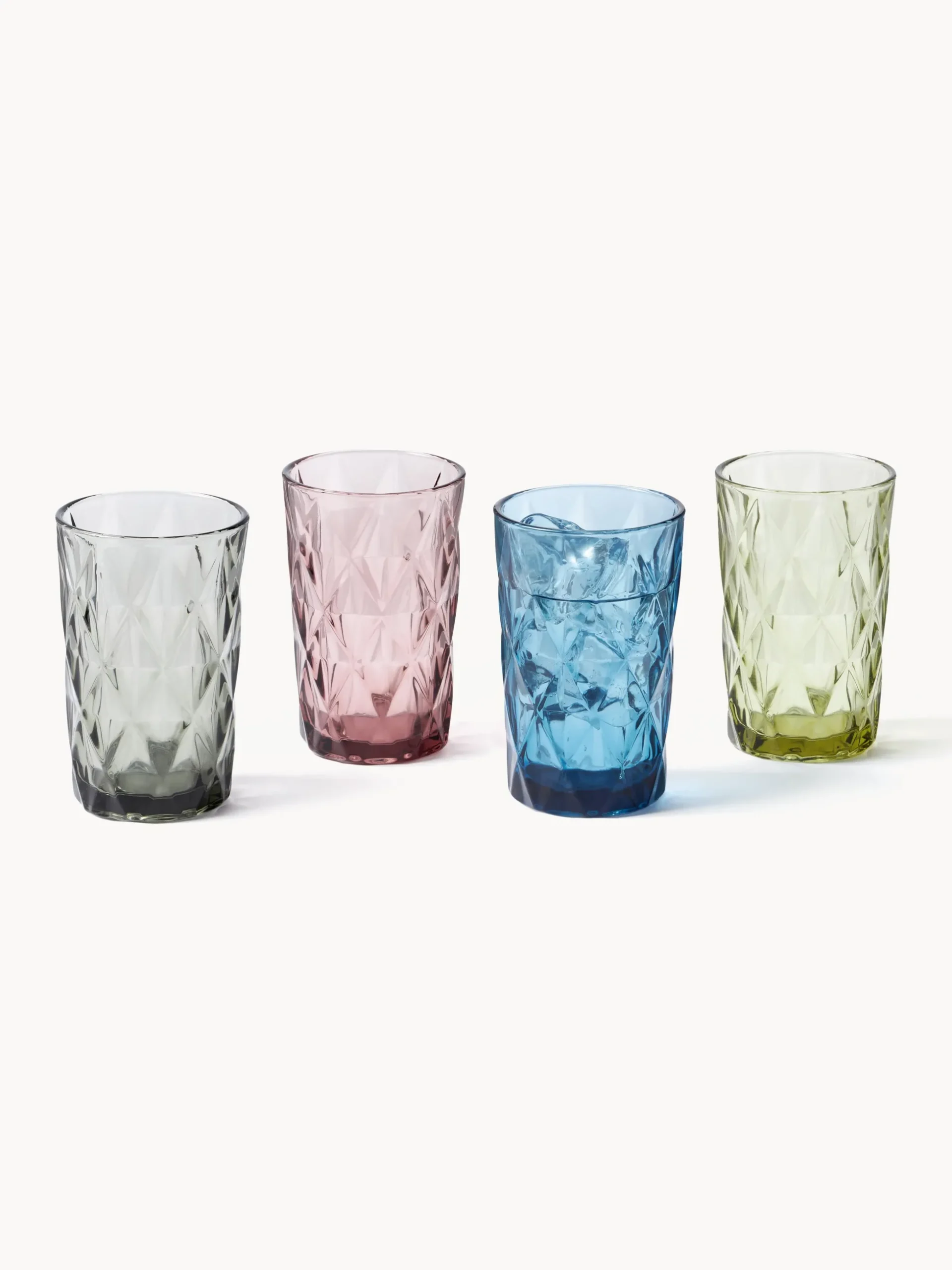 Bicchieri da long drink con motivo strutturato Colorado, set da 4