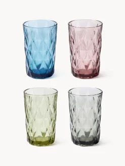 Bicchieri da long drink con motivo strutturato Colorado, set da 4