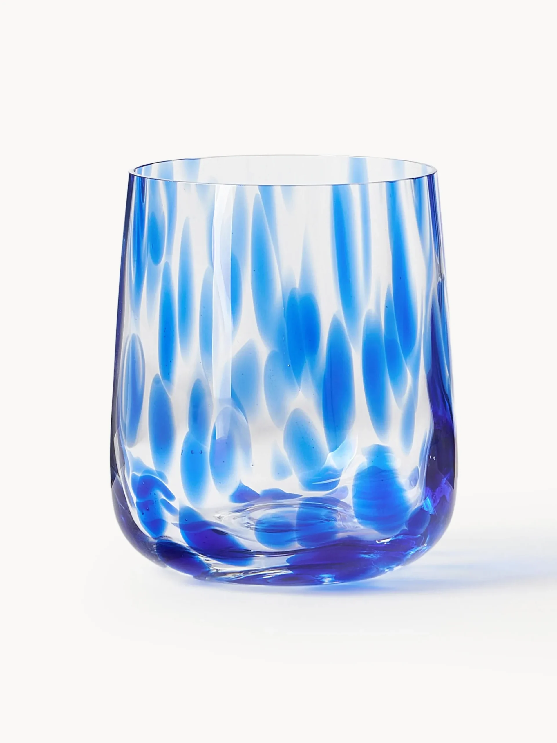 Bicchieri in vetro maculato fatti a mano Oakley, set da 4