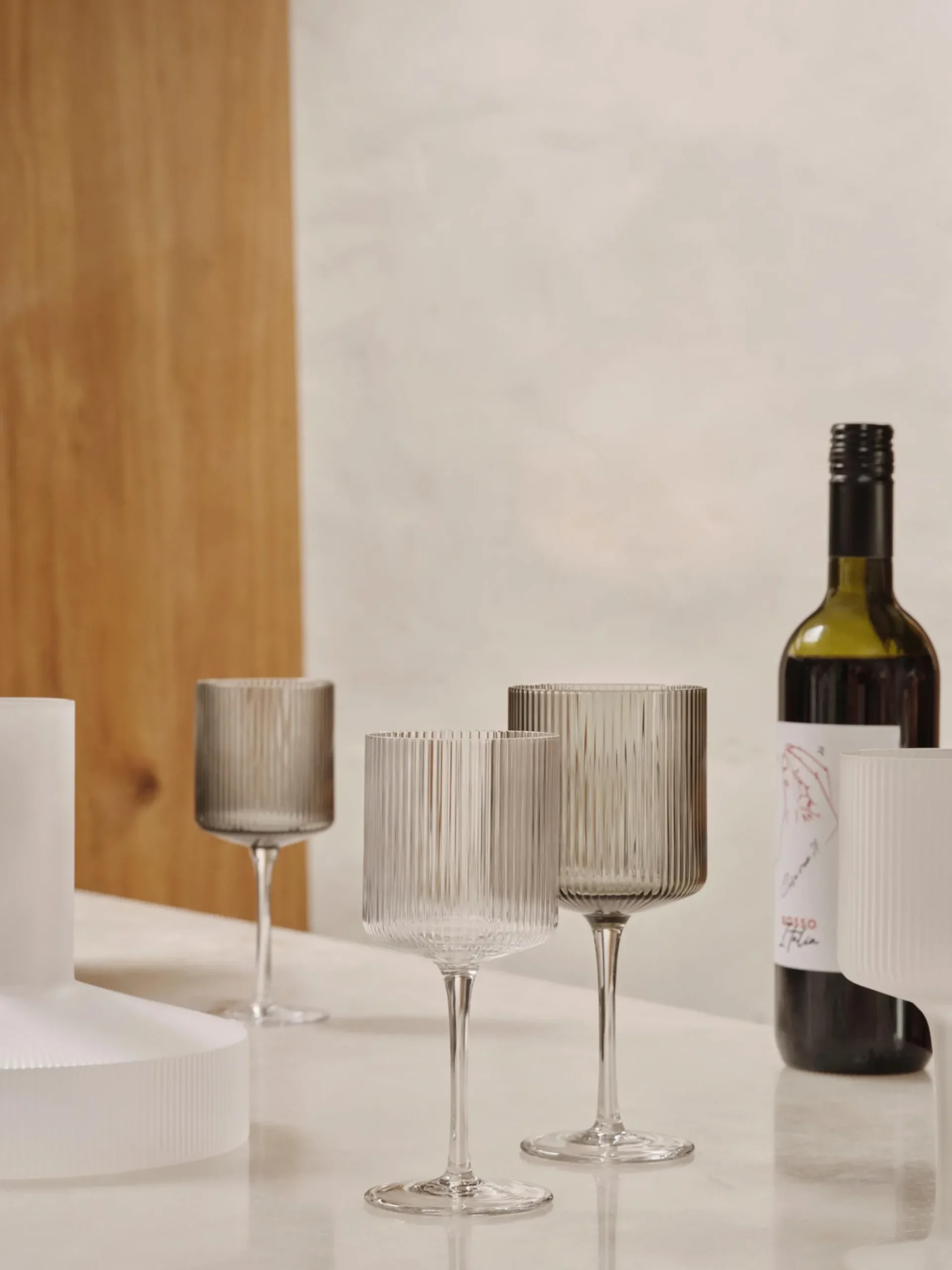 Bicchieri in vetro soffiato millerighe Ripple 2 pz