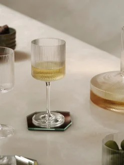 Bicchieri in vetro soffiato millerighe Ripple 2 pz