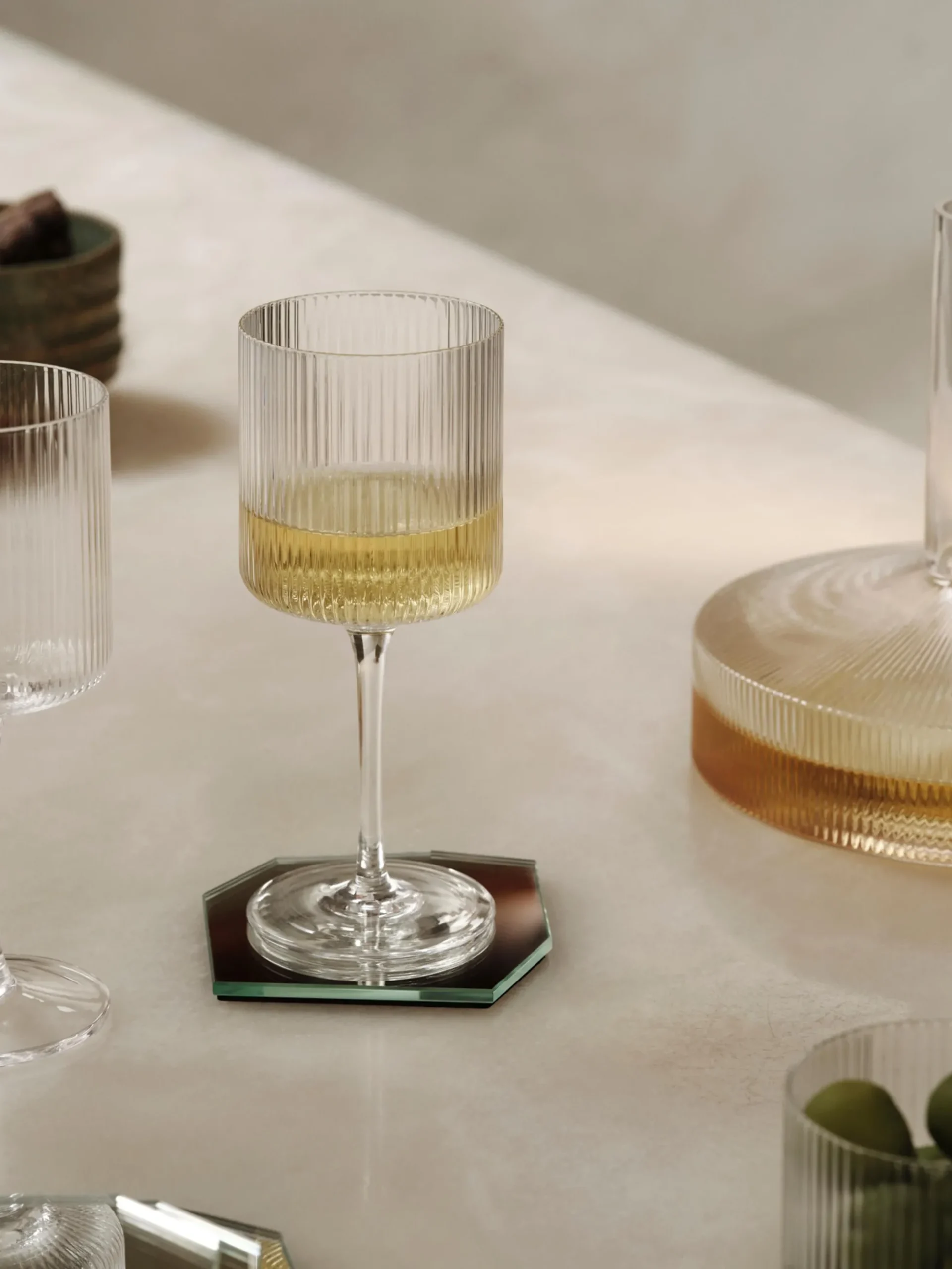 Bicchieri in vetro soffiato millerighe Ripple 2 pz