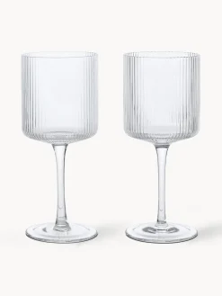 Bicchieri in vetro soffiato millerighe Ripple 2 pz