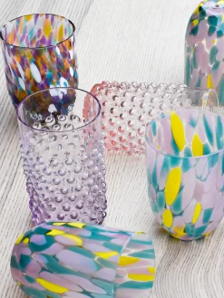 Bicchieri per acqua in vetro soffiato Hobnail 6 pz