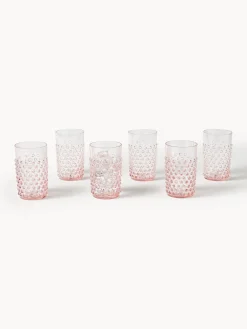Bicchieri per acqua in vetro soffiato Hobnail 6 pz