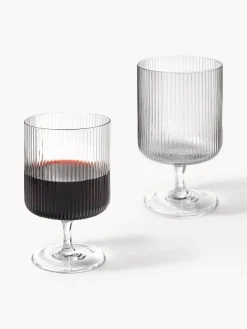 Bicchieri da vino in vetro soffiato con scanalatura in rilievo Ripple 2 pz