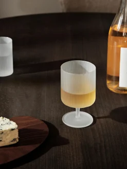 Bicchieri da vino in vetro soffiato con scanalatura in rilievo Ripple 2 pz