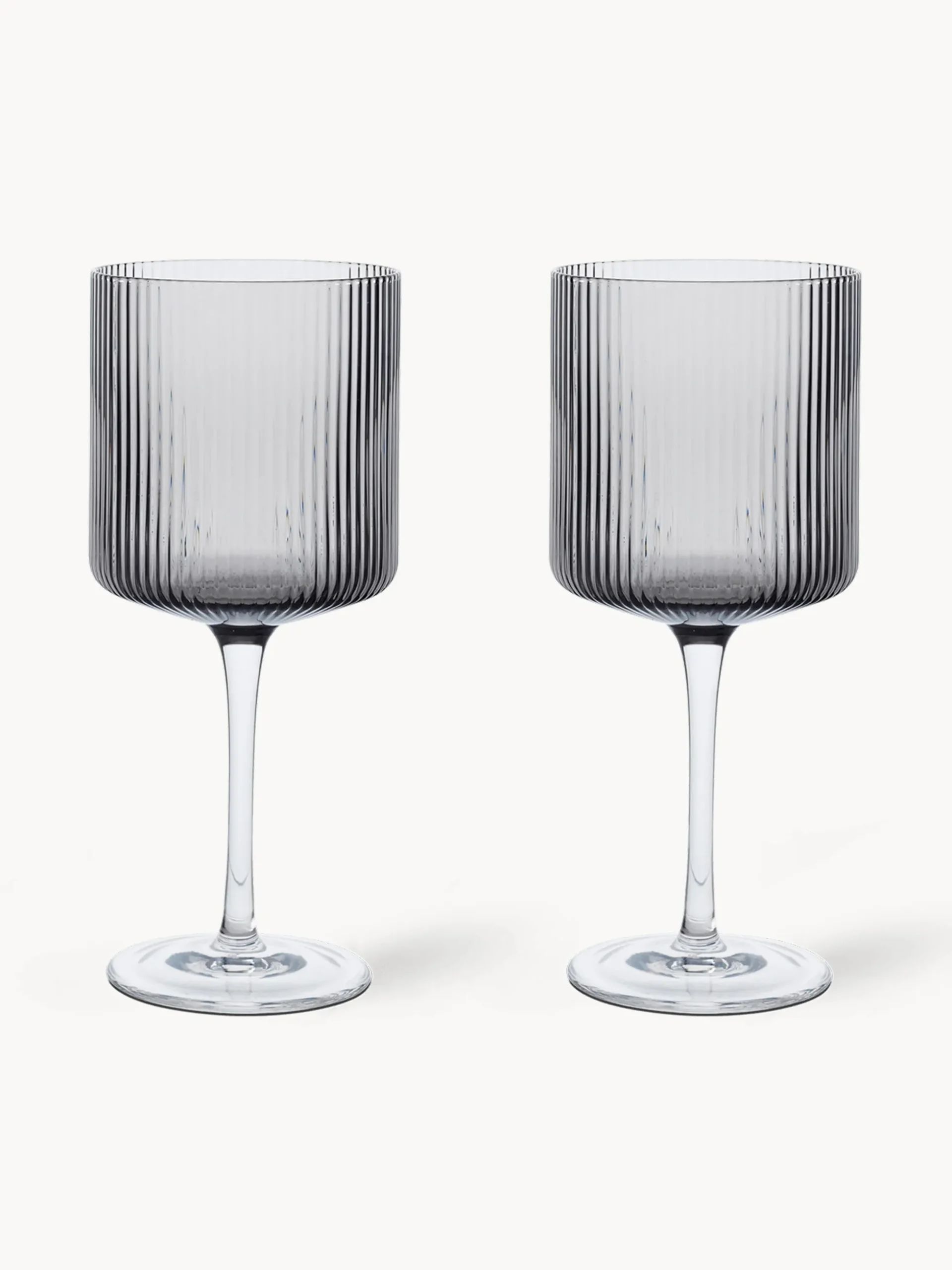 Bicchieri da vino rosso in vetro soffiato millerighe Ripple 2 pz