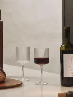 Bicchieri da vino rosso in vetro soffiato millerighe Ripple 2 pz