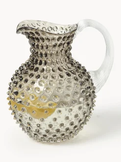 Brocca in vetro soffiato Hobnail 2 L