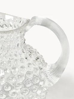 Brocca in vetro soffiato Hobnail 2 L