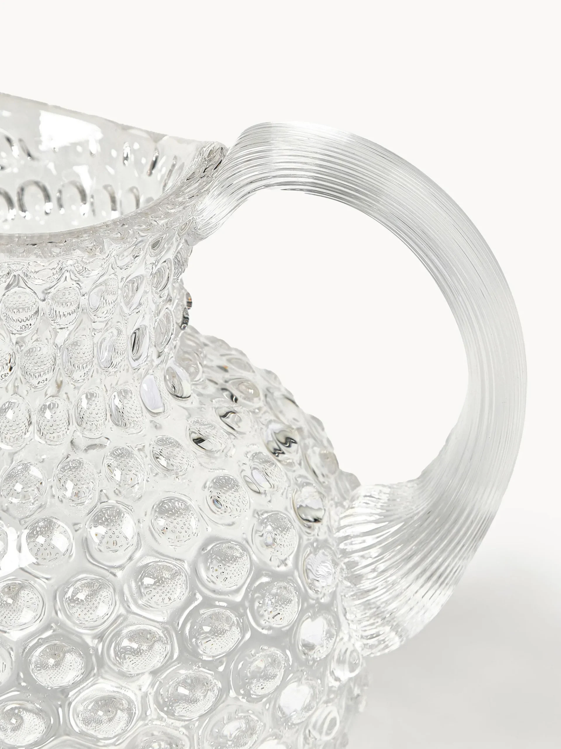 Brocca in vetro soffiato Hobnail 2 L