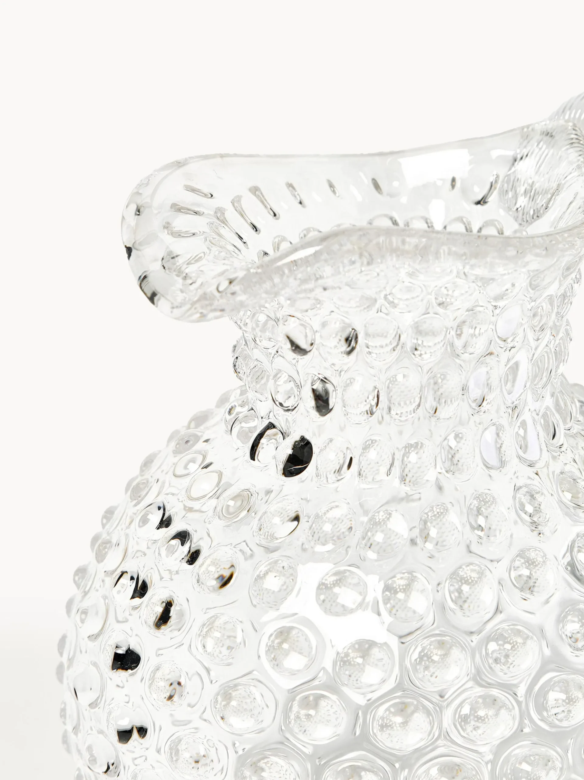 Brocca in vetro soffiato Hobnail 2 L