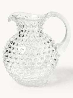 Brocca in vetro soffiato Hobnail 2 L