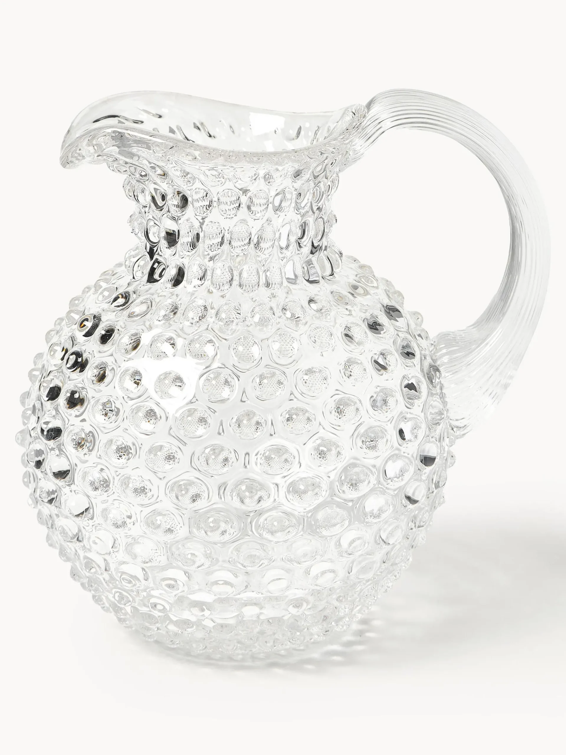 Brocca in vetro soffiato Hobnail 2 L