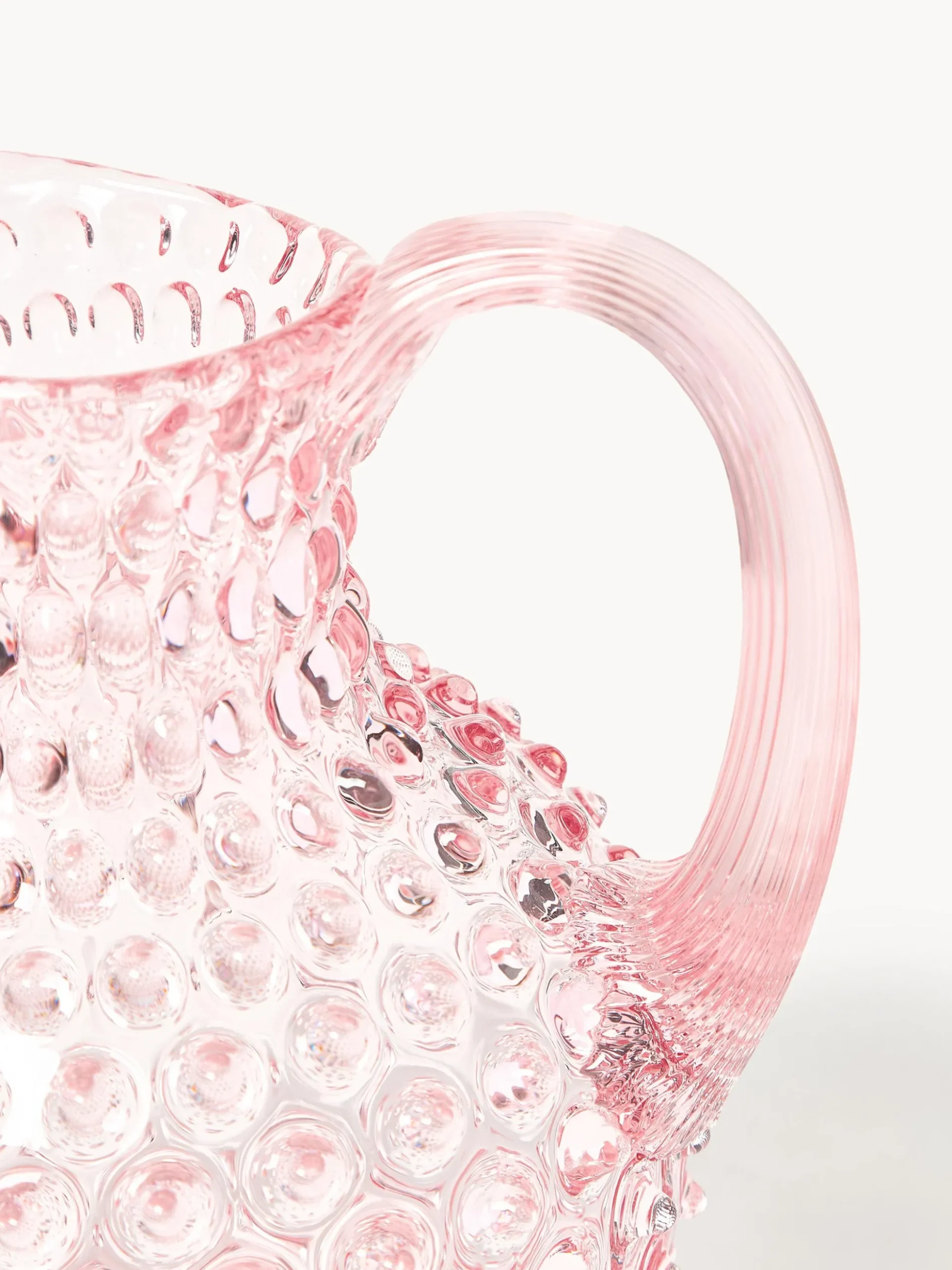 Brocca in vetro soffiato Hobnail 2 L