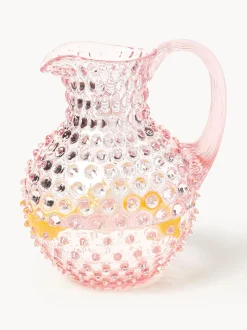Brocca in vetro soffiato Hobnail 2 L