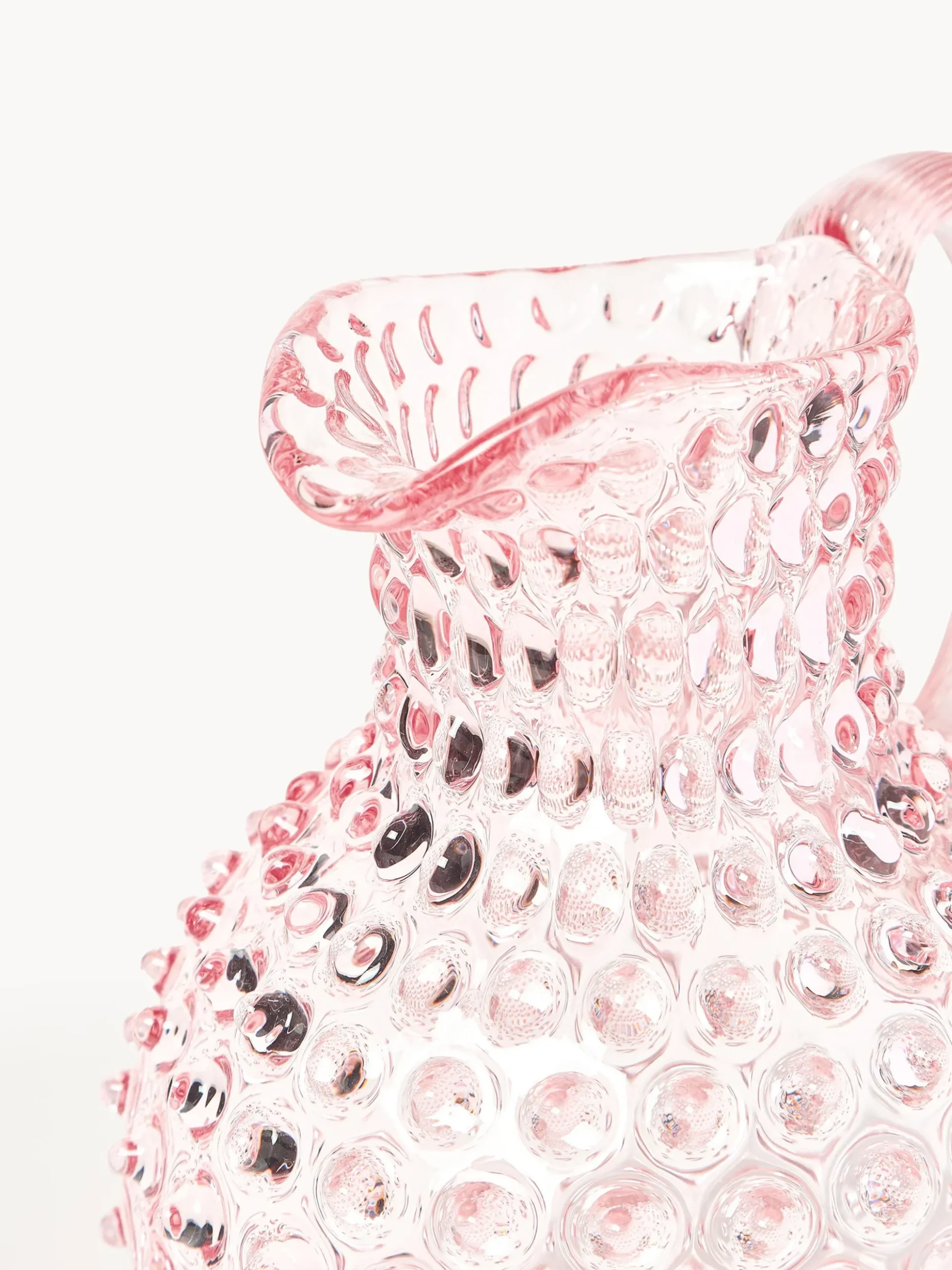 Brocca in vetro soffiato Hobnail 2 L